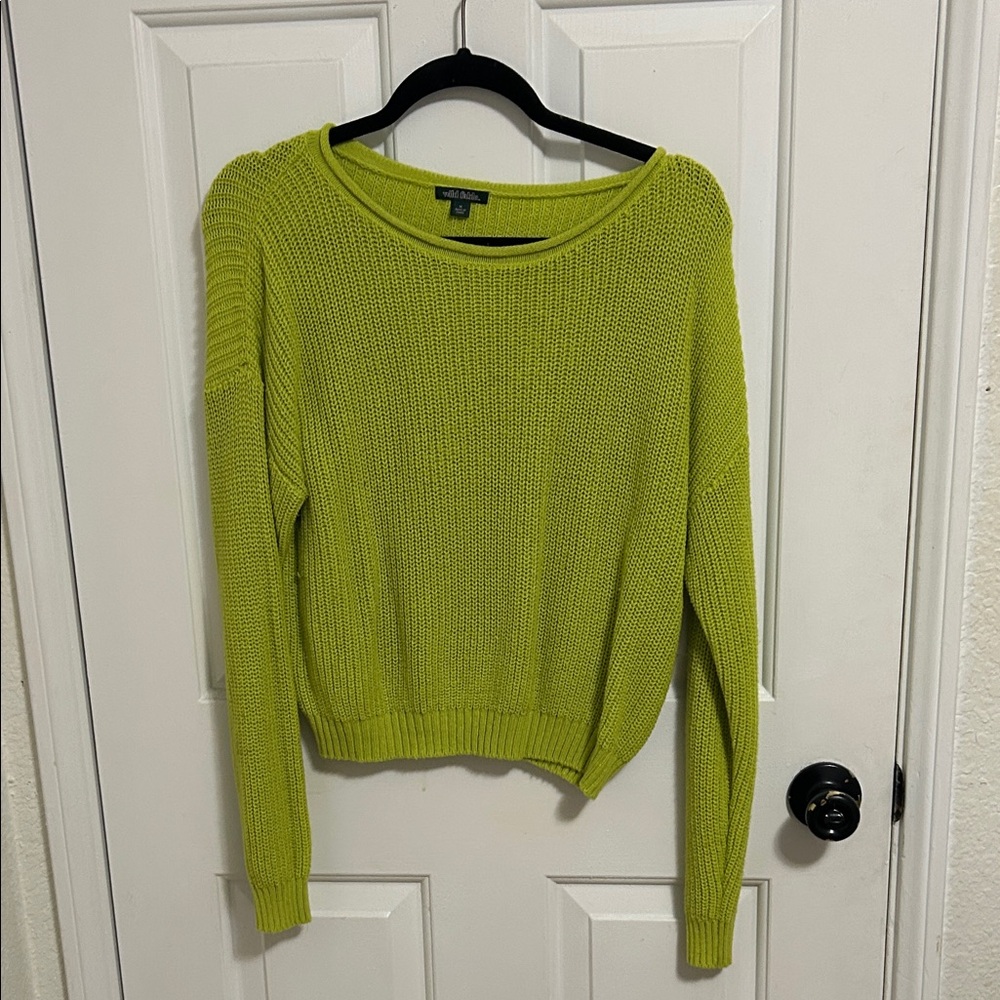 Wild Fable Vibrant Green Crew Neck Sweater